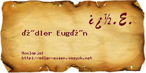 Ádler Eugén névjegykártya